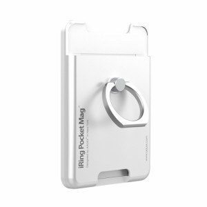 AAUXX UMS-IR03PKMGPW MagSafe対応 カードポケット付きスマホリング『iRing Pocket MAG』（パールホワイト）[UMSIR03PKMGPW] 返品種別A