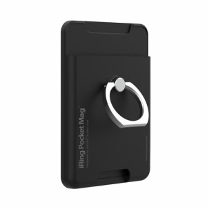 AAUXX UMS-IR03PKMGBL MagSafe対応 カードポケット付きスマホリング『iRing Pocket MAG』（マットブラック）[UMSIR03PKMGBL] 返品種別A