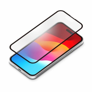 PGA PG-23AGLW03AG iPhone15（6.1inch/2眼）用 ガイドフレーム付 液晶全面保護ガラスフィルム BRILLIANT 2度強化/ゴリラガラス [アンチグ