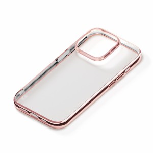 PGA PG-23BTP06PK iPhone15 Pro（6.1inch/3眼）用 メタリックフレーム ソフトケース（ローズゴールド）[PG23BTP06PK] 返品種別A