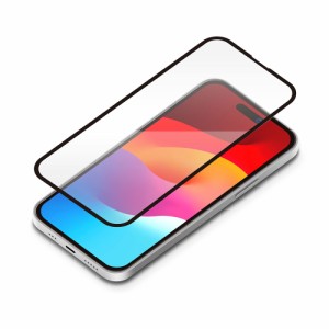 PGA PG-23BGLG01CL iPhone15 Pro（6.1inch/3眼）用 ガイドフレーム付 液晶全面保護ガラスフィルム 2度強化/ゴリラガラス [スーパークリア