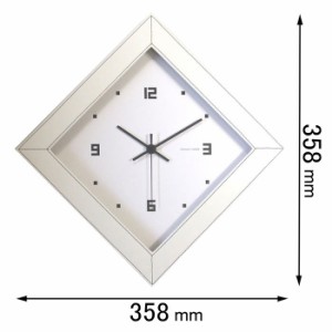 フォーカス・スリー 電波掛け時計Focus Three　レザークロック ひし形（ホワイト） V-060(W)[V060W] 返品種別A