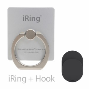 AAUXX UMS-NIRHKSL スマホリングとフックセット『iRing Hook Premium』（シルバー）[UMSNIRHKSL] 返品種別A