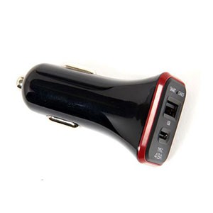 QTJ（クオリティトラストジャパン） USB×1ポート+Type-C×1ポート  車載用DC充電器 計4.8A（レッド） QU-035RD返品種別A