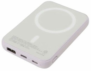 QTJ（クオリティトラストジャパン） QXW-0500PU ワイヤレス出力(5W)対応 モバイルバッテリー 5000mAh　USB-A出力×1ポート  (パープル)[Q