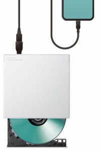 Logitec（ロジテック） LDR-SM8URWH スマホ タブレット用 外付け CDレコーダー ドライブ 有線接続 再生・録音 CDレコミュージック対応 【