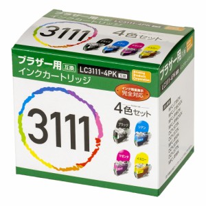 PPC PP-BLC3111-4P ブラザー用 LC3111-4PK 互換 インクカートリッジ （4色セット）[PPBLC31114P] 返品種別A