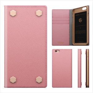 SLG Design SD4284I6 iPhone6s/6用 D5 Saffiano Calf Skin Leather Diary（ベビーピンク）[SD4284I6] 返品種別A