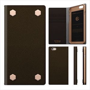 SLG Design SD4291I6 iPhone6s/6用 D5 Saffiano Calf Skin Leather Diary（ダークブラウン）[SD4291I6] 返品種別A