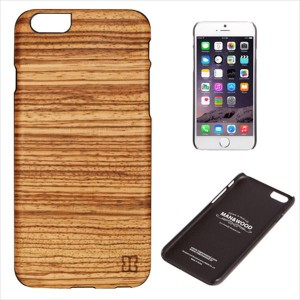 Man＆Wood I4473I6 iPhone6s/6用 天然木ケース ブラックフレーム（Zebrano）[I4473I6] 返品種別A