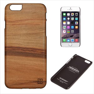 Man＆Wood I4475I6 iPhone6s/6用 天然木ケース ブラックフレーム（Cappucino）[I4475I6] 返品種別A