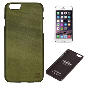 Man＆Wood I4478I6 iPhone6s/6用 天然木ケース ブラックフレーム（Green Tea）[I4478I6] 返品種別A