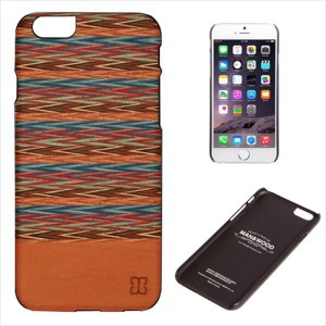 Man＆Wood I4489I6 iPhone6s/6用 天然木ケース ブラックフレーム（Browny check）[I4489I6] 返品種別A