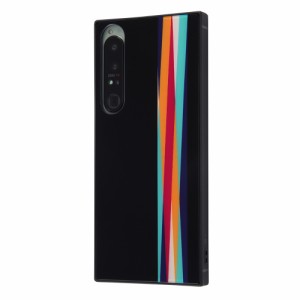 イングレム Xperia 1 IV(SO-51C/SOG06)用 耐衝撃ハイブリッドケース KAKU（ストライプ ブラック）  INQ-CXP1M4K3TB/SP1返品種別A