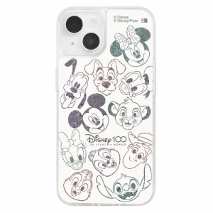 イングレム iPhone 14/13用 『ディズニー 100周年限定デザイン』ラメ グリッターケース（100周年/集合/2）  IJ-DP36LG1S/DNP1返品種別A