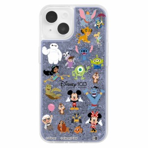 イングレム iPhone 14/13用 『ディズニー 100周年限定デザイン』ラメ グリッターケース（100周年/集合/3）  IJ-DP36LG1S/DNP2返品種別A