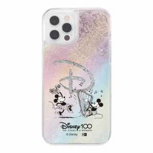 イングレム IJ-DP27LG1S/DN6 iPhone 12/12 Pro用 『ディズニー 100周年限定デザイン』ラメ グリッターケース（100周年/ミッキー＆ミニー