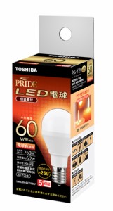 東芝 LDA6L22DGE17/S60V1 LED電球 小形電球形 760lm（電球色相当）NVC[LDA6L22DGE17S60V1] 返品種別A