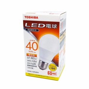 東芝 LDA4L-G/K40V1 LED電球 一般電球形 485lm（電球色相当）TOSHIBA[LDA4LGK40V1] 返品種別A