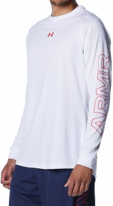 アンダーアーマー テック グラフィック ロングスリーブTシャツ(White/Red・サイズ：LG) Under Armour UA DOM-1381373-100-LG返品種別A