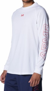 アンダーアーマー テック グラフィック ロングスリーブTシャツ(White/Red・サイズ：MD) Under Armour UA DOM-1381373-100-MD返品種別A