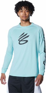 アンダーアーマー カリー テック ロゴ ロングスリーブTシャツ（Neo Turquoise/Black・サイズ：LG） 1381786-361-LG返品種別A