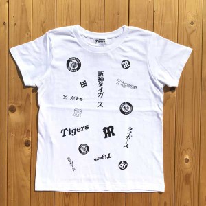 VMC 139021 阪神タイガース承認 MixロゴTシャツ（ホワイト・レディース・サイズ：S）Tigers37[139021タイガスT] 返品種別A
