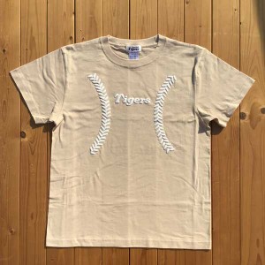 VMC 139039 阪神タイガース承認 ボールプリントTシャツ（ベージュ・メンズ・サイズ：L）Tigers37[139039タイガスT] 返品種別A