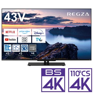 REGZA（レグザ） 43型地上・BS・110度CSデジタル4Kチューナー内蔵　LED液晶テレビ (別売USB HDD録画対応)REGZA 43Z670N返品種別A