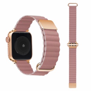 GAACAL（ガーカル） Apple Watch 1-8/SE1-2 【38/40/41mm】 マグネット式PUレザーバンド（アッシュローズ）  W00186MA返品種別A