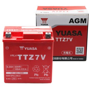 台湾ユアサ TTZ7V バイク用バッテリー 電解液注入済み【他商品との同時購入不可】台湾　ユアサ　YUASA[TTZ7V] 返品種別B