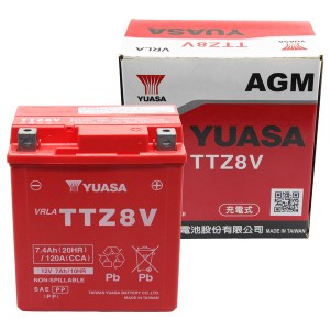 台湾ユアサ TTZ8V バイク用バッテリー 電解液注入済み【他商品との同時購入不可】ユアサ　台湾　YUASA[TTZ8V] 返品種別B