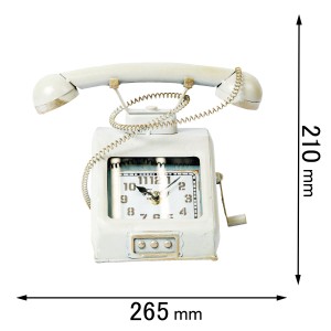 アンファンス 置き時計　ヴィンテージモチーフクロック telephone テレフォン（ホワイト）EN FANCE EF-CL12WH[EFCL12WH] 返品種別A