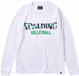 スポルディング バレーボールロングスリーブTシャツ マルチカモロゴ（ホワイト・サイズ：S） SPALDING SMT211780-2000-S返品種別A