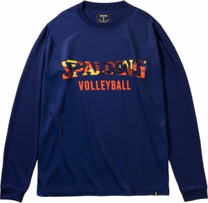 スポルディング バレーボールロングスリーブTシャツ マルチカモロゴ（ネイビー・サイズ：S） SPALDING SMT211780-5400-S返品種別A