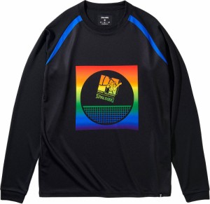スポルディング バレーボールロングスリーブTシャツ MTVレインボー（ブラック・サイズ：S） SPALDING SMT211800-1000-S返品種別A
