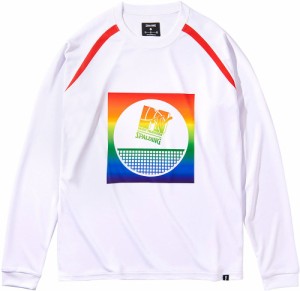 スポルディング バレーボールロングスリーブTシャツ MTVレインボー（ホワイト・サイズ：S） SPALDING SMT211800-2000-S返品種別A