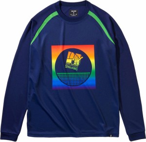 スポルディング バレーボールロングスリーブTシャツ MTVレインボー（ネイビー・サイズ：M） SPALDING SMT211800-5400-M返品種別A