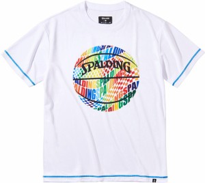 スポルディング SMT211060-2000-S Tシャツ オプティカルレインボー（ホワイト・サイズ：S）SPALDING[SMT2110602000S] 返品種別A
