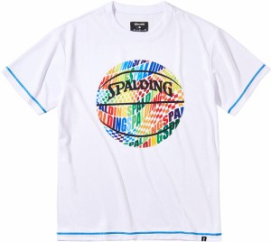 スポルディング SMT211060-2000-M Tシャツ オプティカルレインボー（ホワイト・サイズ：M）SPALDING[SMT2110602000M] 返品種別A