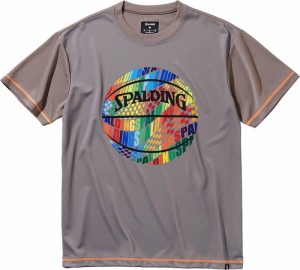 スポルディング SMT211060-2900-M Tシャツ オプティカルレインボー（アッシュブラウン・サイズ：M）SPALDING[SMT2110602900M] 返品種別A