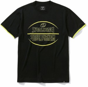 スポルディング Tシャツ ストリートファントム ボール（ブラック×イエロー・サイズ：M） SPALDING SMT22032-1070-M返品種別A