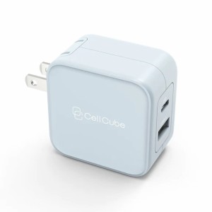 FUNMAXJAPAN（ファンマックスジャパン） CellCube 急速充電器 USB-A×1、USB-C×1（白藍） IMOSE premium PD20w+12w CC-AC07-LB返品種別A