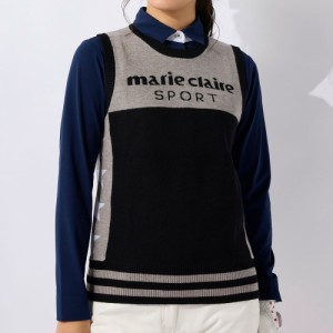 marie claire（マリ・クレール） 732800LBK レディース ニットベスト（ブラック・サイズ：L）[732800LBK] 返品種別A