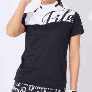 フィラ 753641MBK レディース ジャガードモックネックシャツ（ブラック・サイズ：M）FILA GOLF[753641MBK] 返品種別A