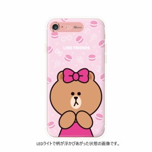 LINE FRIENDS iPhone SE(第3/2世代)/8/7用 ハイブリッドケース LINE FRIENDS LIGHT UP CASE（チョコマカロン）  KCL-LCH002返品種別A