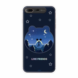 LINE FRIENDS KCL-LBR003 iPhone 8 Plus/7 Plus用 ハイブリッドケース LINE FRIENDS LIGHT UP CASE（ブラウン）[KCLLBR003] 返品種別A