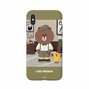 LINE FRIENDS KCL-DBP001 iPhone XS/X用 LINE FRIENDSケース テーマ（ブラウンピクチャー）[KCLDBP001] 返品種別A