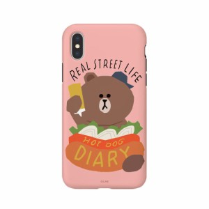 LINE FRIENDS KCL-DBH001 iPhone XS/X用 LINE FRIENDSケース テーマ（ブラウンホットドッグ）[KCLDBH001] 返品種別A