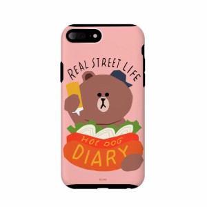 LINE FRIENDS iPhone 8 Plus/7 Plus用 ハイブリッドケース LINE FRIENDSケース テーマ（ブラウン ホットドッグ）  KCL-DBH003返品種別A